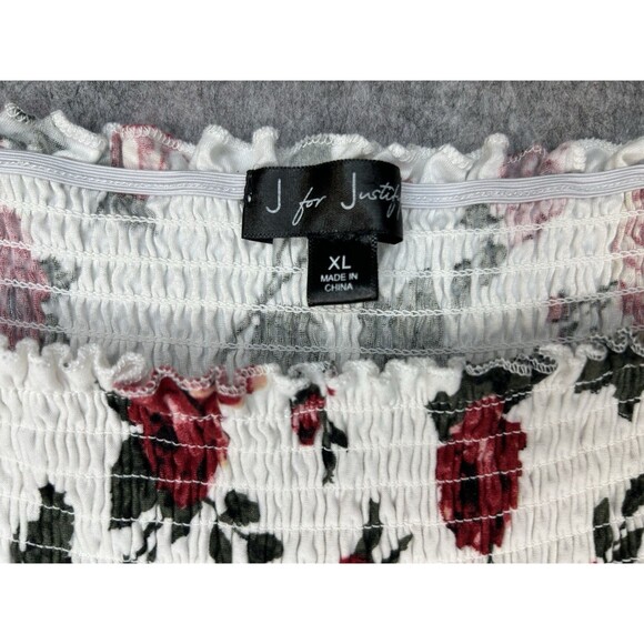 J for Justify Womens Floral Maxi Dress Smocked Size XL Sleeveless Asymmetrical - Picture 9 of 10